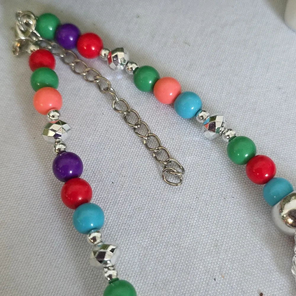 Boho Multi Strand Necklace with Matching Earrings Set Red - Image 8