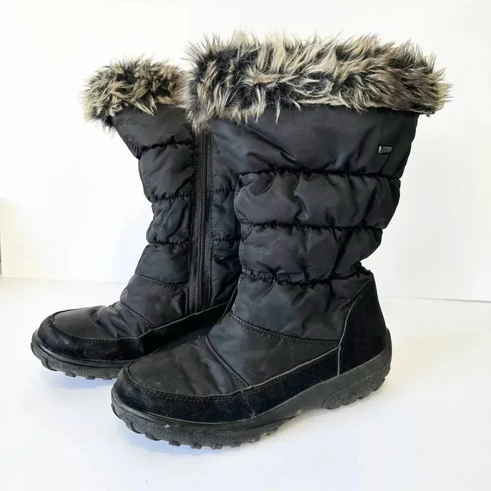 Spring Step Womens Alpi-Tex Vanish Faux Fur Trim‎ Black Snow Boots Size 39 US 9 - Image 3