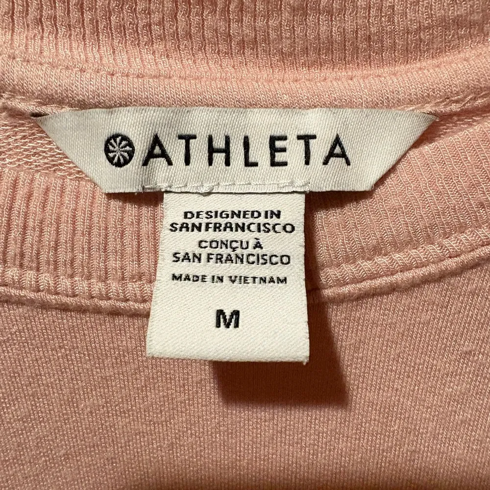 Athleta Sweatshirt Women's M light Pink Mindset Crewneck Super Soft Criss Cross - Image 4