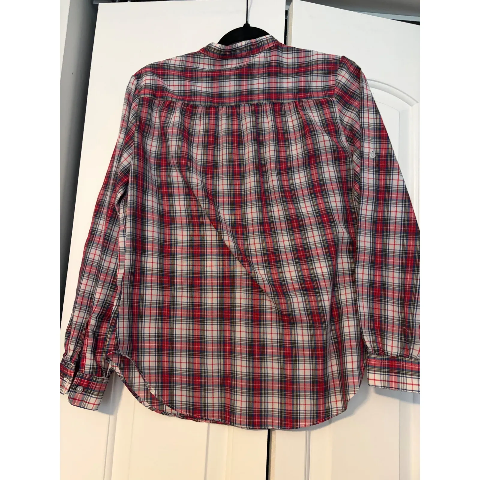 Davy Taylor Women's Plaid Long Sleeve Collared Shirt Size 12‎ Red Multi - Image 6