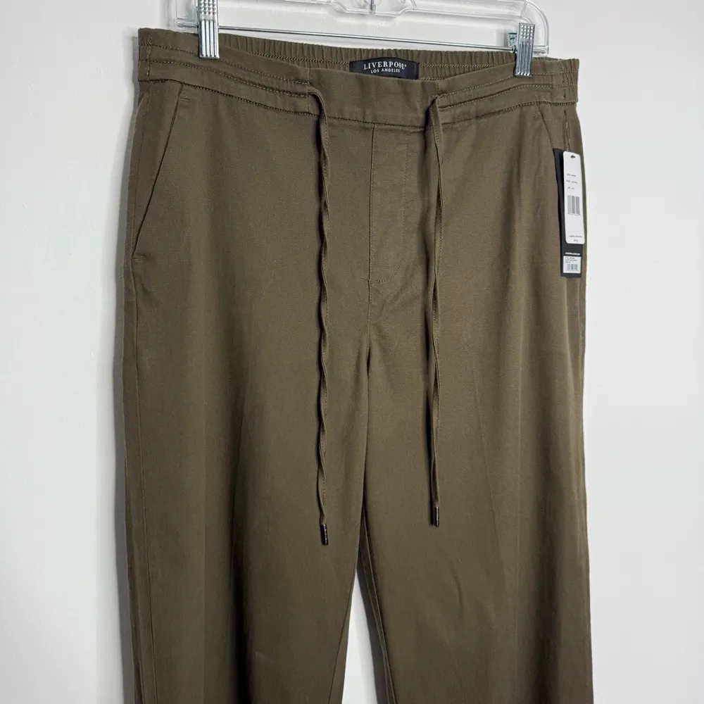 NWT Stitch Fix Liverpool Kelsey Culotte w/Tie Front Waist Band Olive Grove 12/31 Green - Image 3