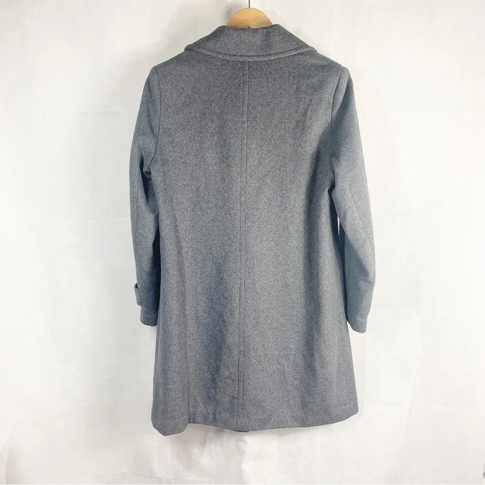 Sam Edelman Double Breasted Wool Blend Coat Lapel Charcoal Gray Size 12 - Image 4