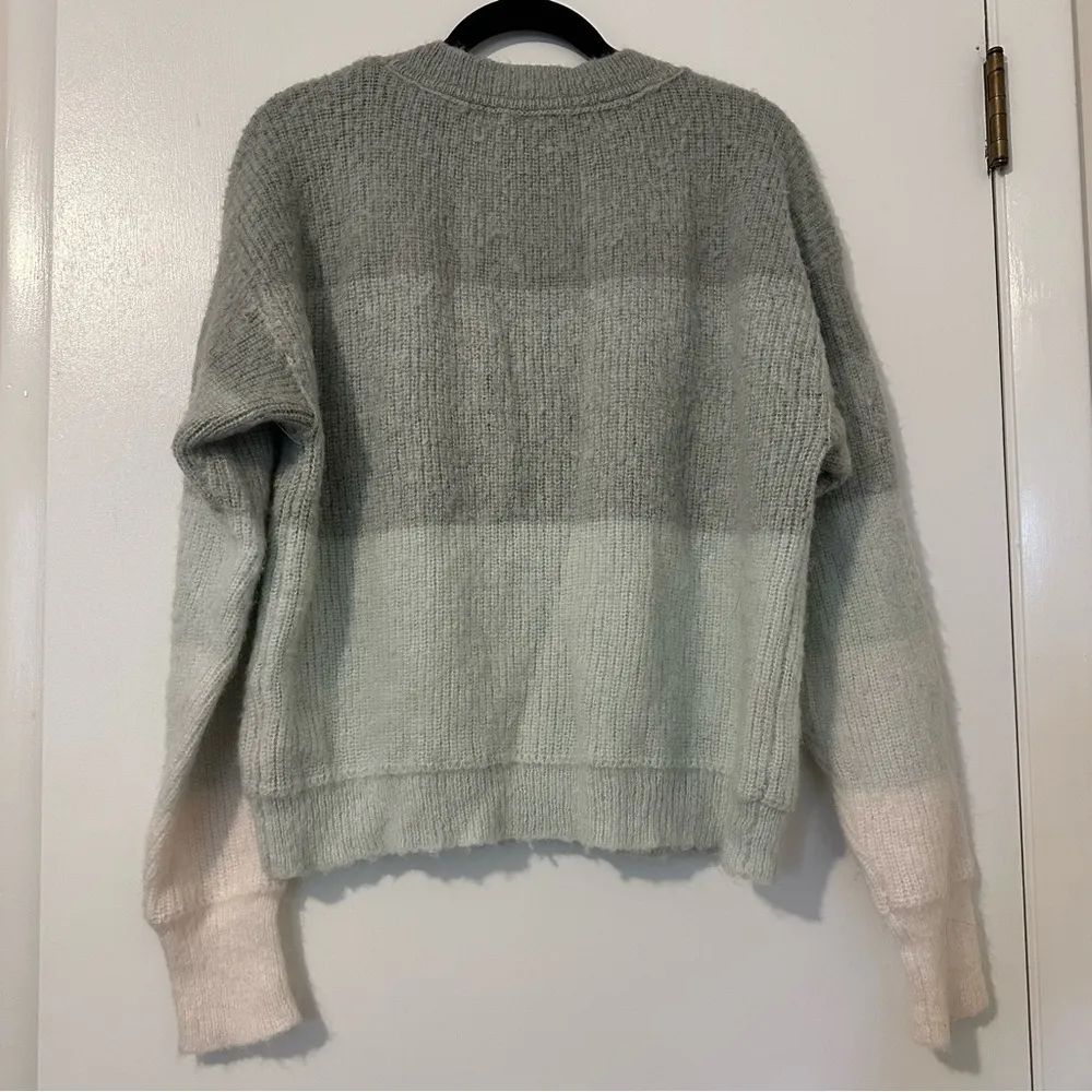 Free People Autumn Sky Sweater in Cloud Combo Womens Size XL Striped - Image 4