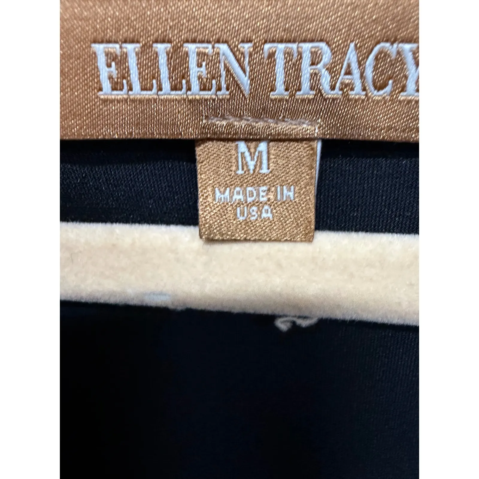 Ellen Tracy Black Short Sleeve Boat Neck Blouse Size Medium Dressy Formal - Image 5