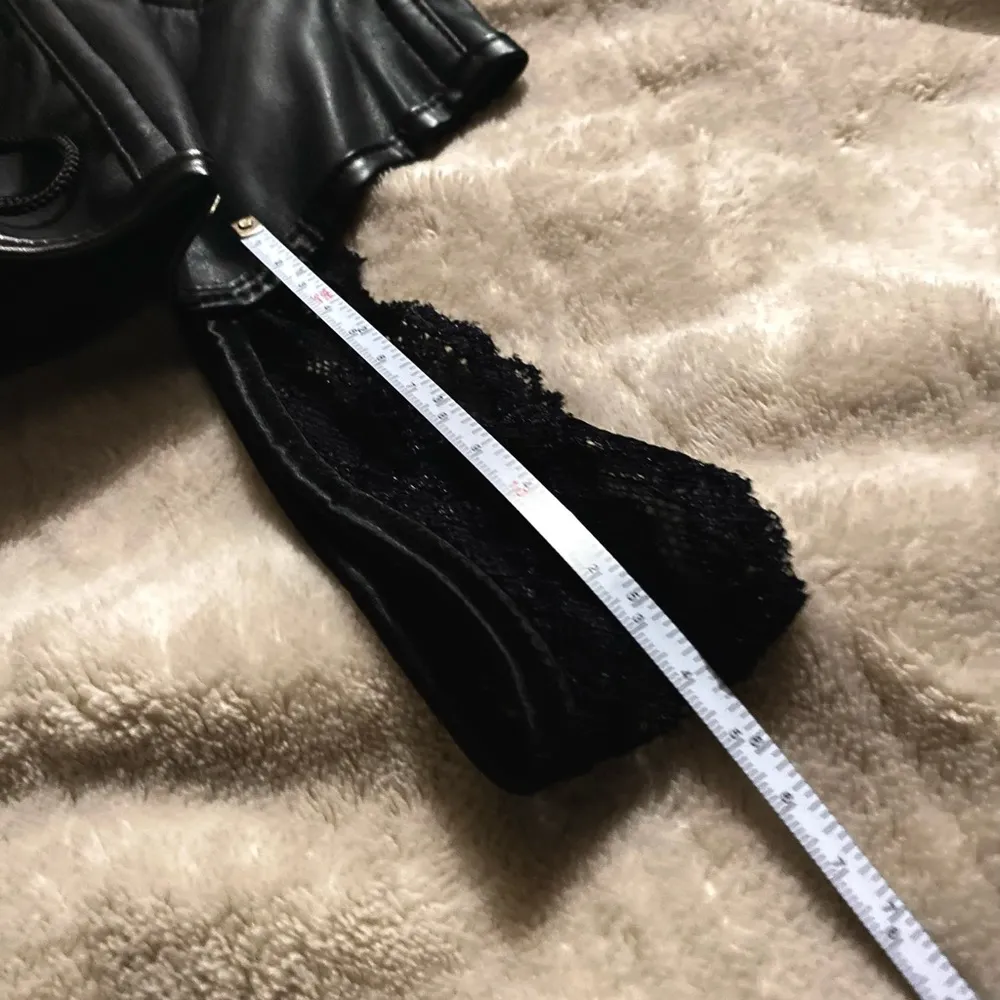 NWOT Faux Leather Black Corset w/ Lace at the Bottom & Shoulder Straps Size:2XL Size 2X - Image 10