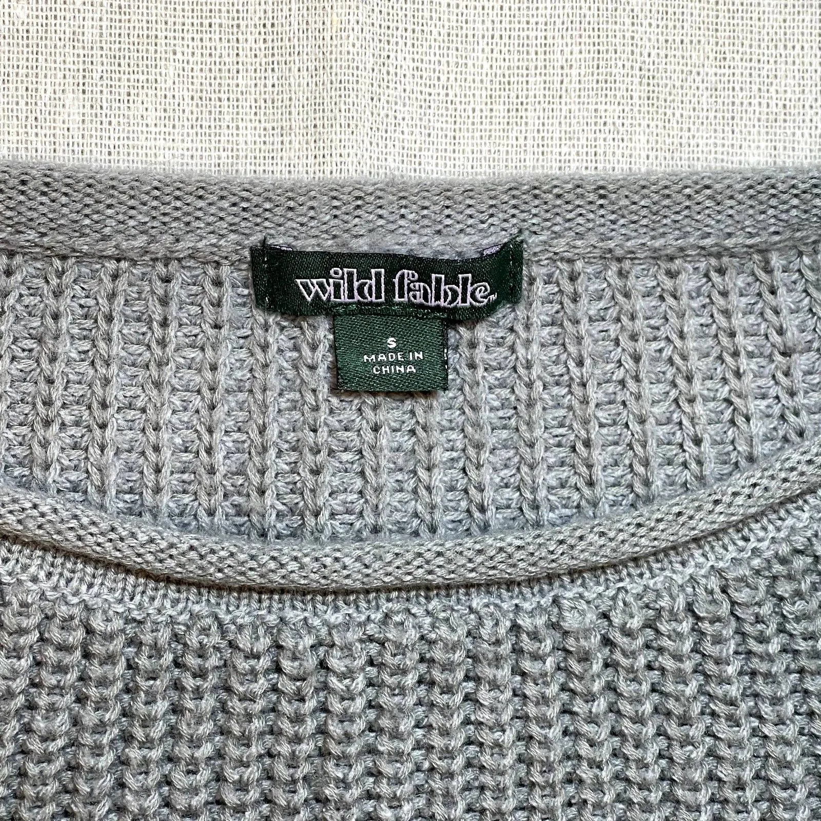 Wild Fable | Gray Cropped Sweater | Small - Image 6
