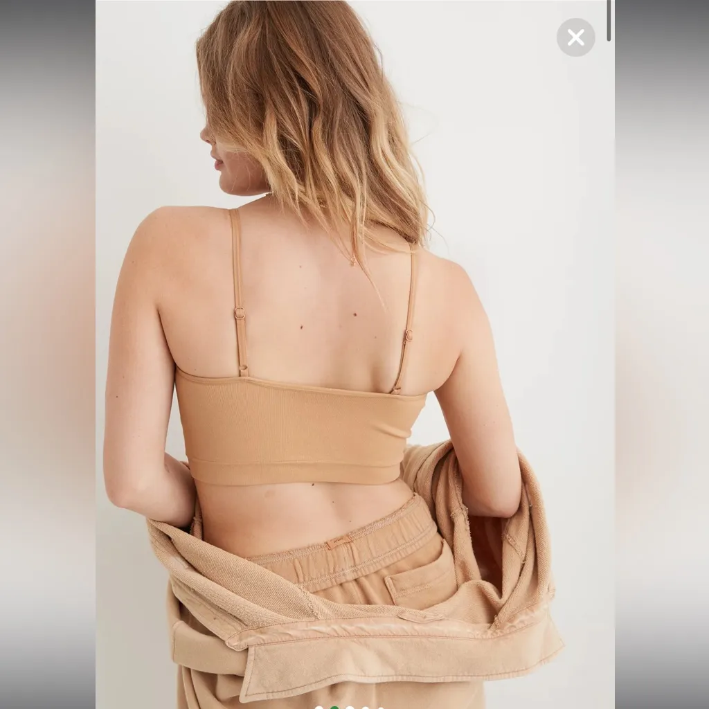 Aerie Tan Nude Superchill Seamless Lace Trim Corset Tank Top Bralette - size XL - Image 5