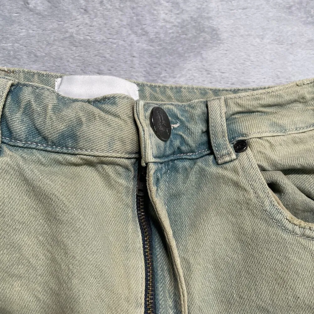 One Teaspoon Shorts Womens 28 Khaki Haze Legends High Waist Mom Fit Denim - Image 7