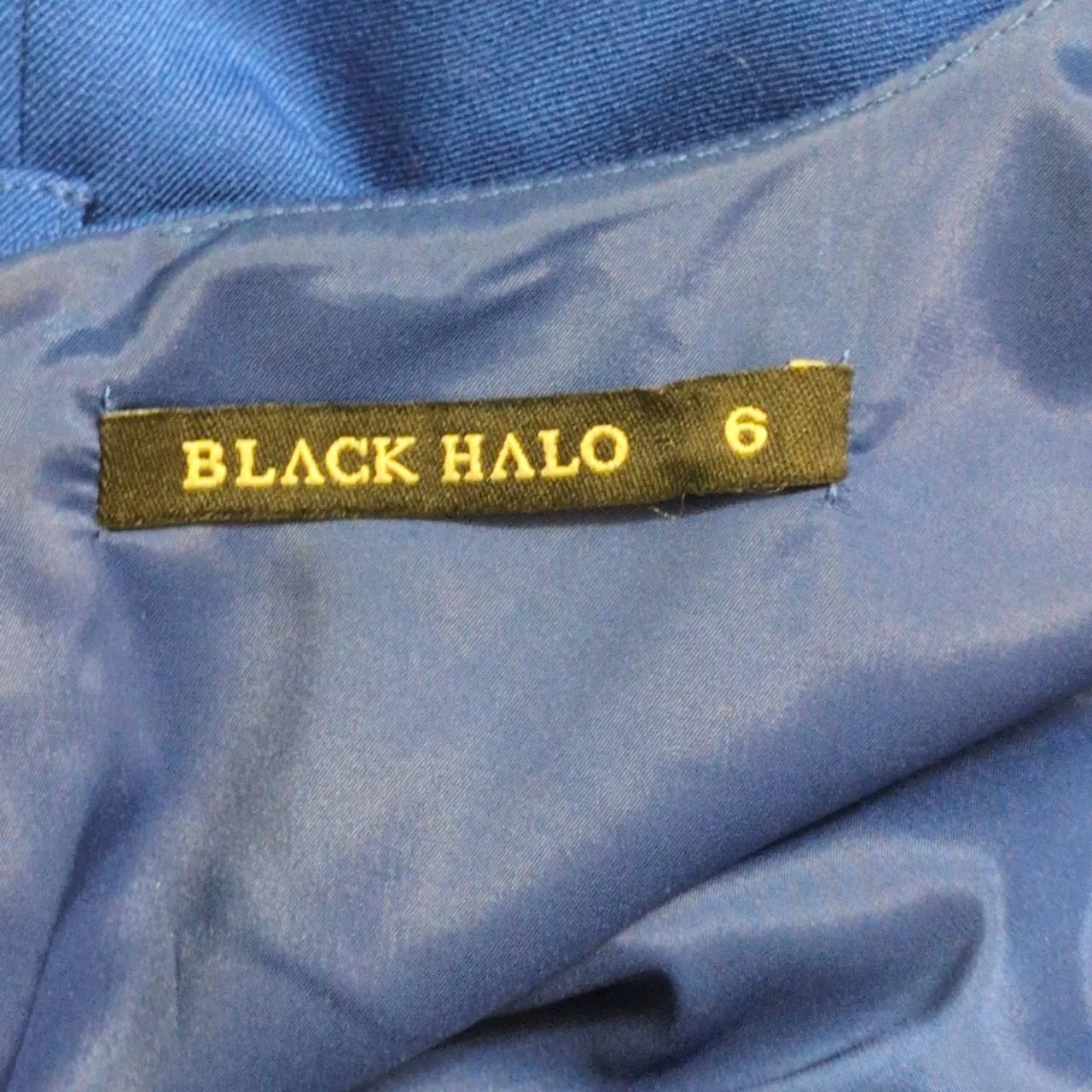 BLACK HALO Classic Jackie O Sheath Dress Cobalt Blue Cowl Neck Sleeveless 6 - Image 7