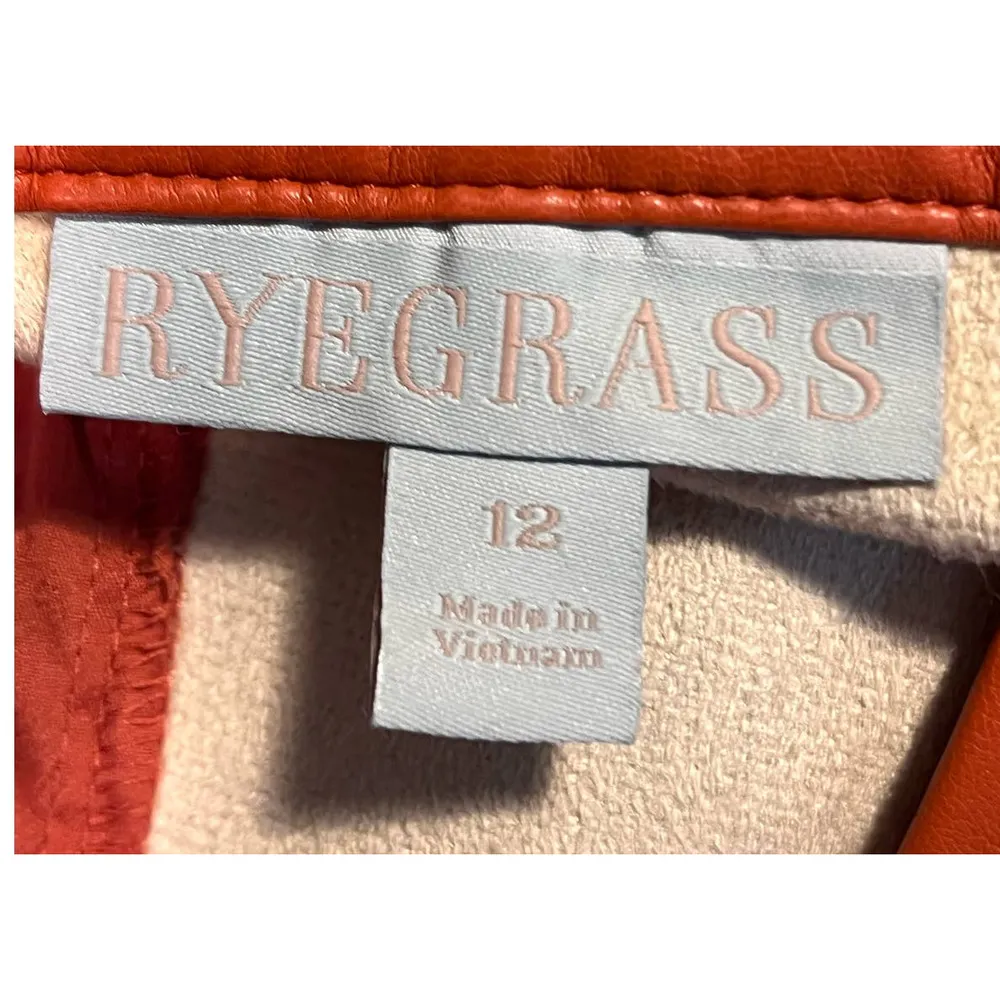 Ryegrass‎ Faux Leather Skirt Size 12 NWT Unique Pattern 22" Long x 17" Waist Orange - Image 3