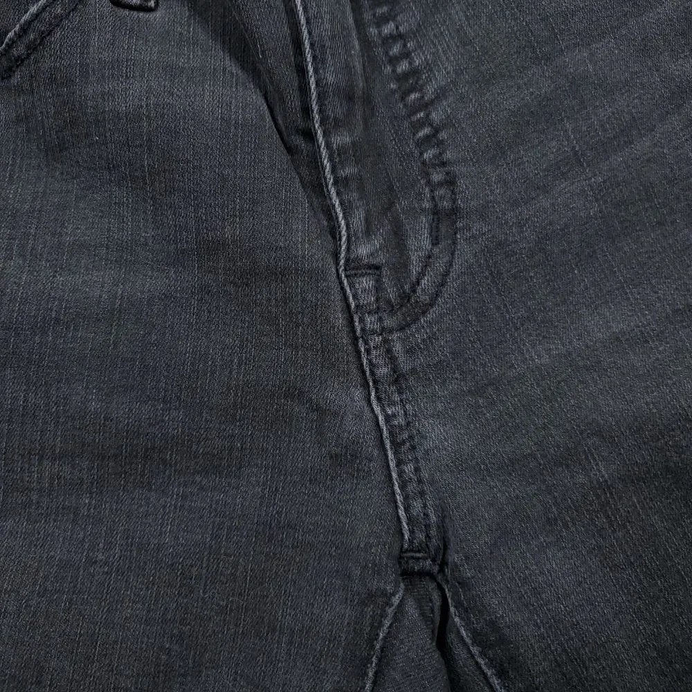 Madewell 9" Mid High Rise Skinny Jeans Ripped Distressed Size 25 Black Sea H2230 - Image 6