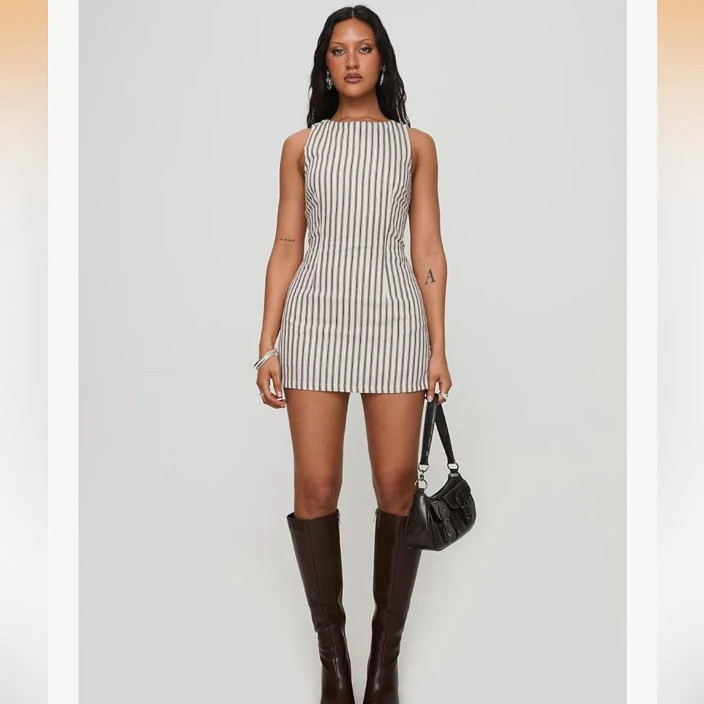 NWT Princess Polly Yumiko Romper Brown Stripe size 4 - Image 7