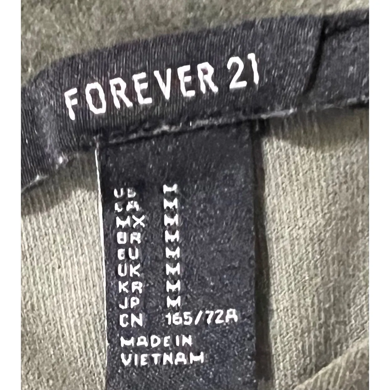 Forever 21 Olive Green Corduroy Mini‎ Skirt Lace Up Detail Casual Size M - Image 4