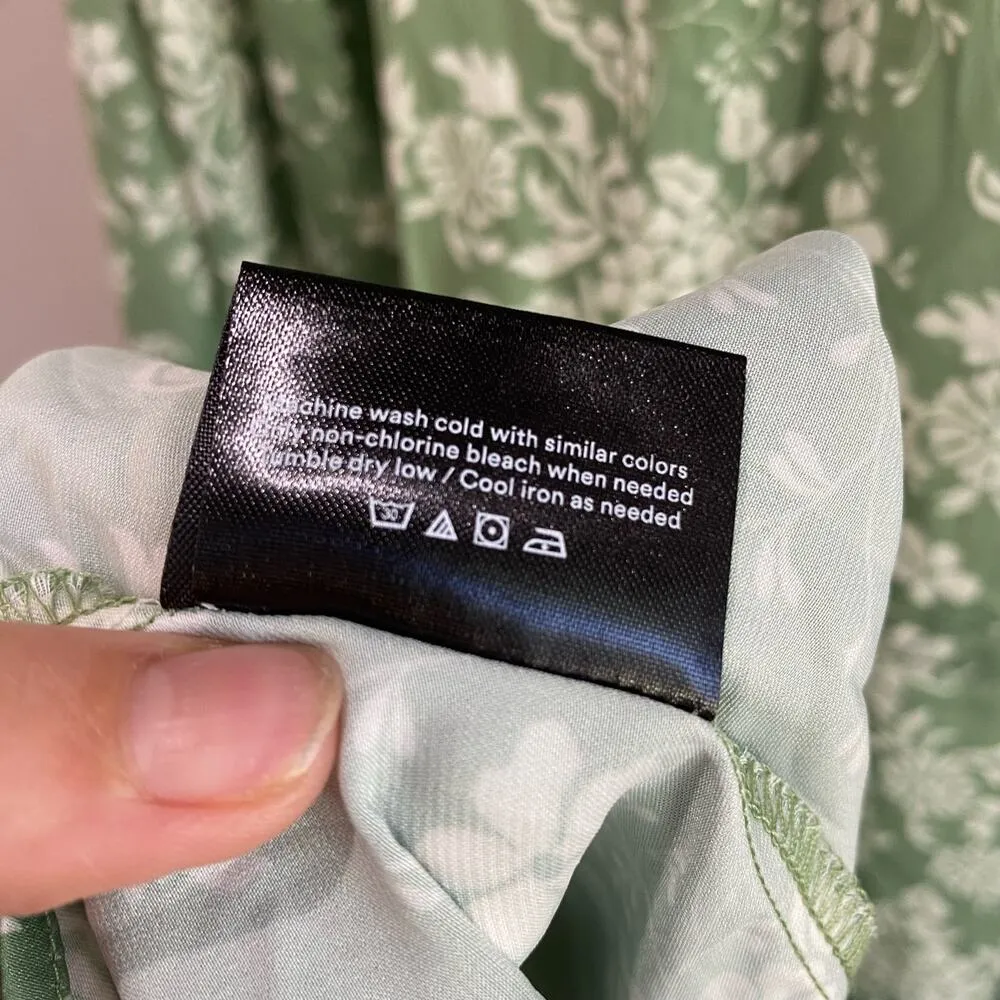 Summersalt Cinch Waist Caftan Green Floral Dress Size Large NWOT - Image 6