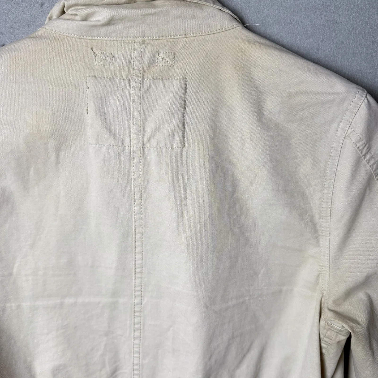 Bershka Cream Utility Trench Coat Jacket Arm Patches Womens US Size XS - Image 16