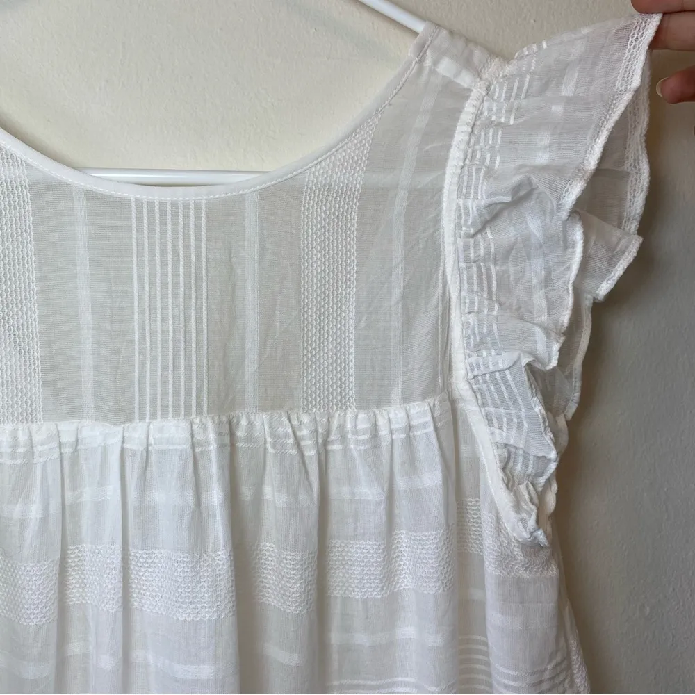 Rebecca Minkoff | Rose Flutter Sleeve Babydoll Lace Mini Dress White Sz Small - Image 7