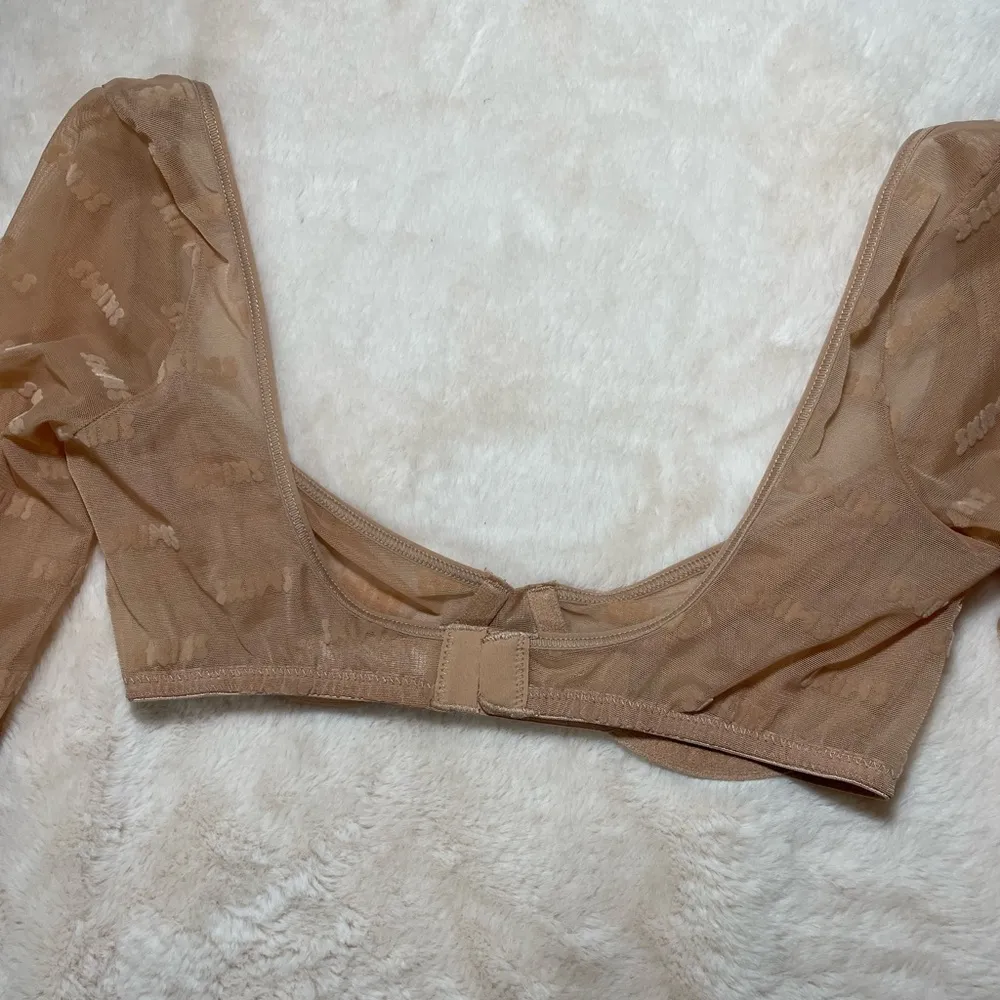 SKIMS AFTER HOURS LONG SLEEVE LOGO PRINT TOP OCHRE SIZE XS RARE EXCLUSIVE - Image 4