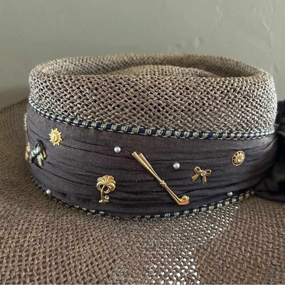 Dixie J Designs El Centro Novelty Golf Raffia Hat - Image 4