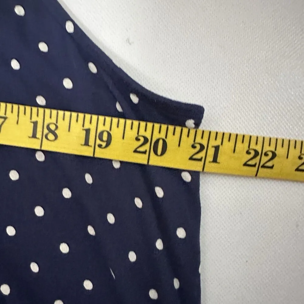 Old Navy Dress Swing Sleeveless Dot Jersey Knit Navy Casual Comfort Beac… - Image 5