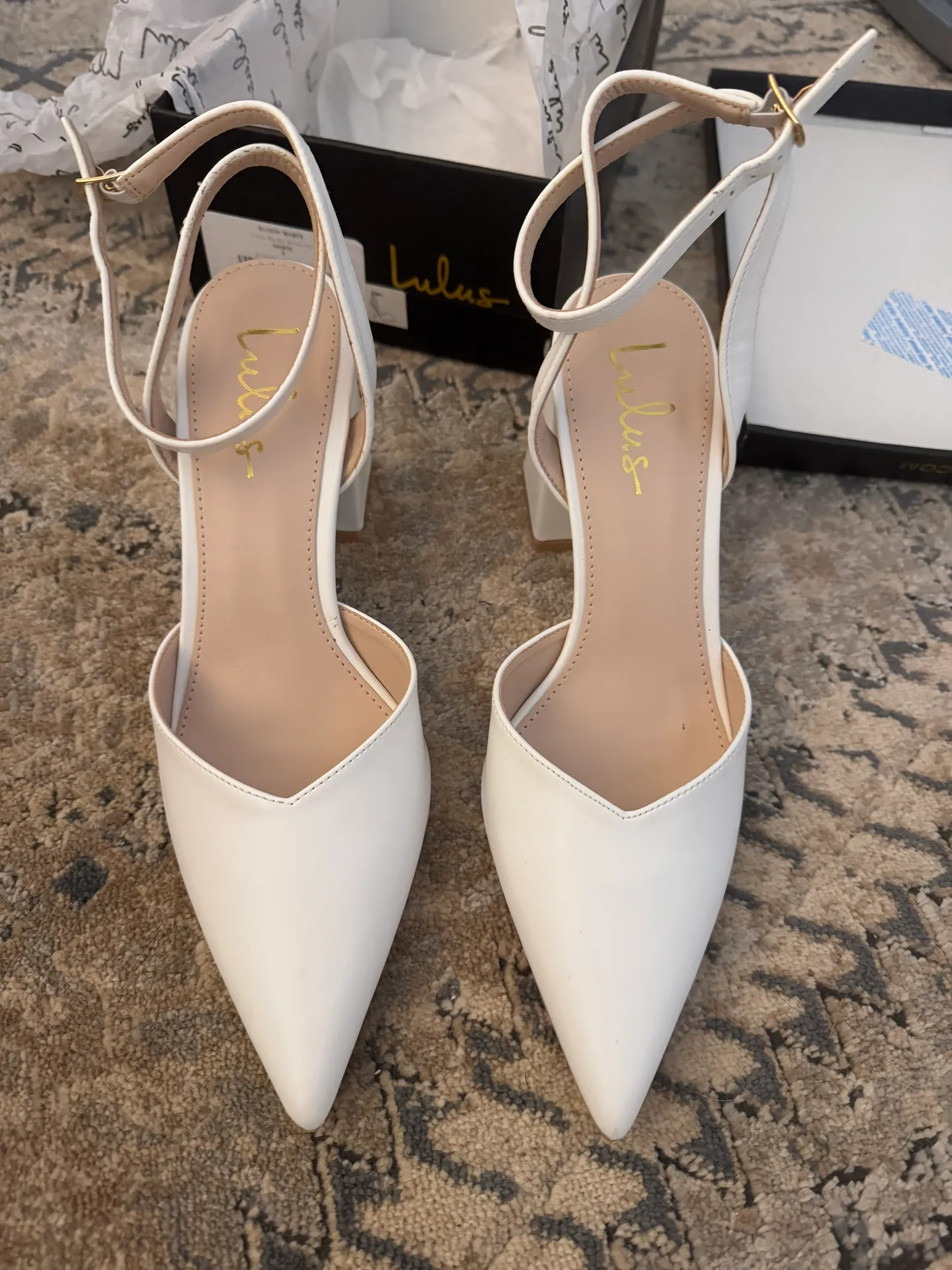 White Block Heels - Image 5