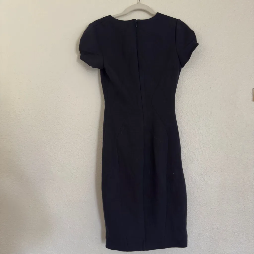 L’Agence Charcoal Gray V-Neck Textured Sheath Dress Size 6 - Image 8