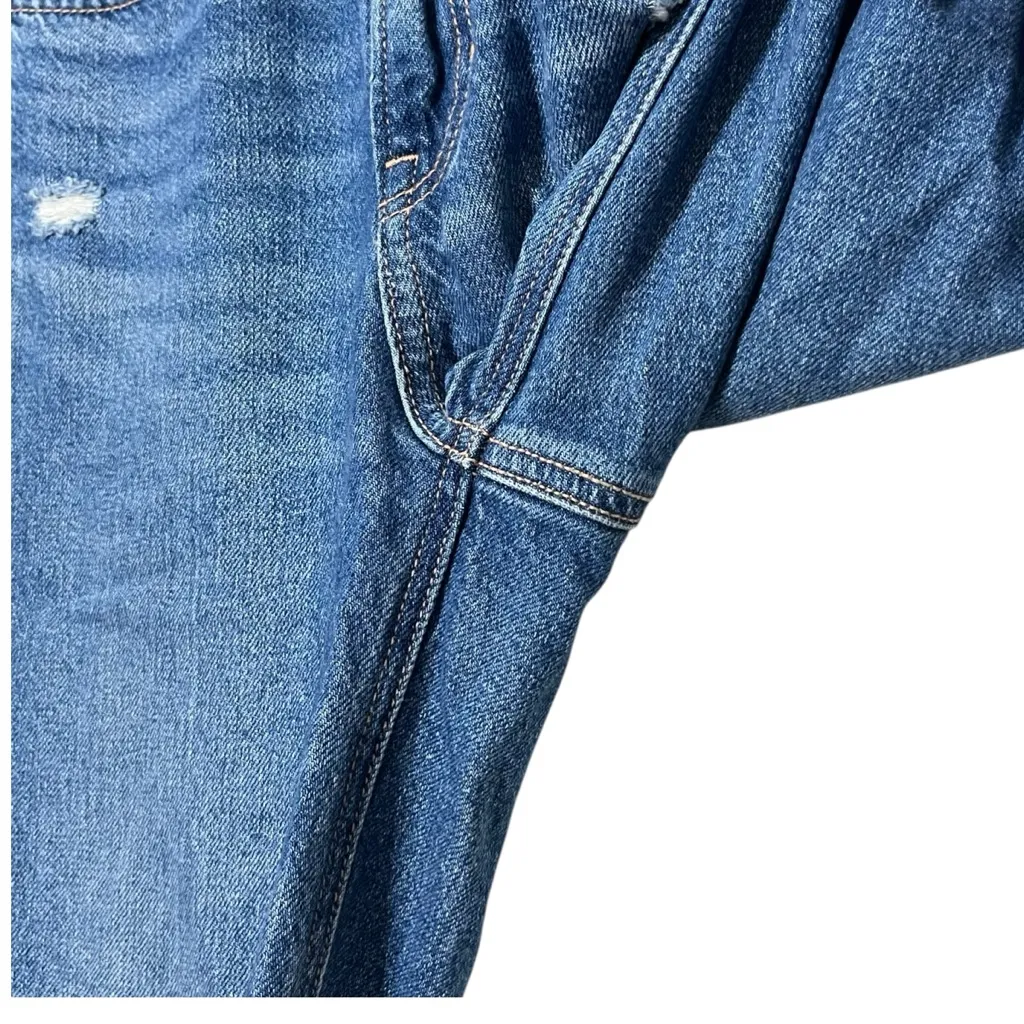 American Eagle Super High Rise Baggy Straight Jeans Size 00 Blue Y2K Casual - Image 8