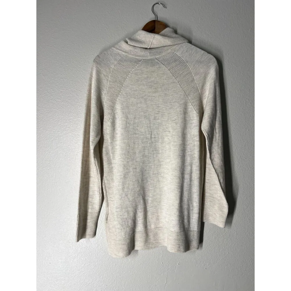 Royal Robbins Cream Turtle Neck Tunic Sweater Womens Sz XS Merino Wool - Image 3