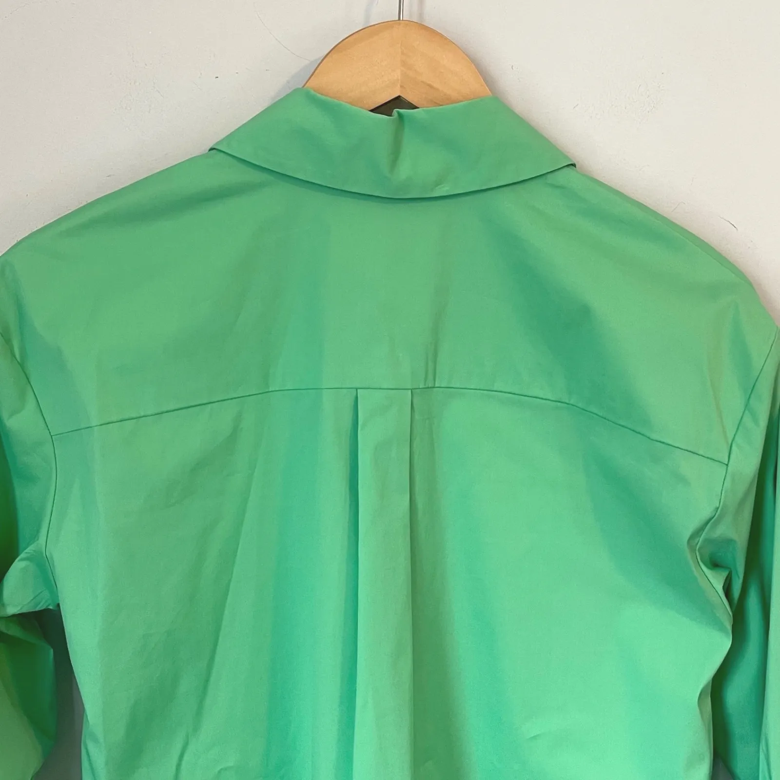 Alice + Olivia XS Garden Green‎ Button Front Shirt Dress Long Sleeve NWT - Image 6