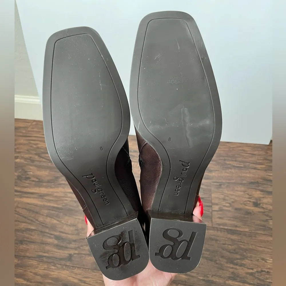 Paul Green Nirvana Pebbled Leather Buckle Detail Chunky Heel Boots AUS 8 US 10.5 - Image 7