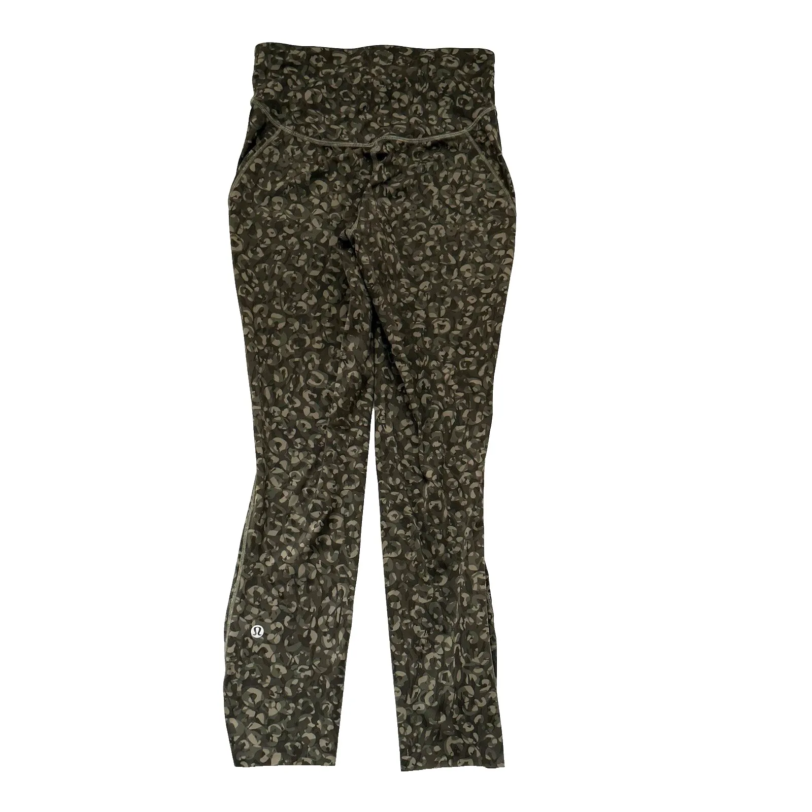Lululemon Base Pace High Rise 23" Crop Leggings Women 4 S Tight Green Camo Print - Image 6