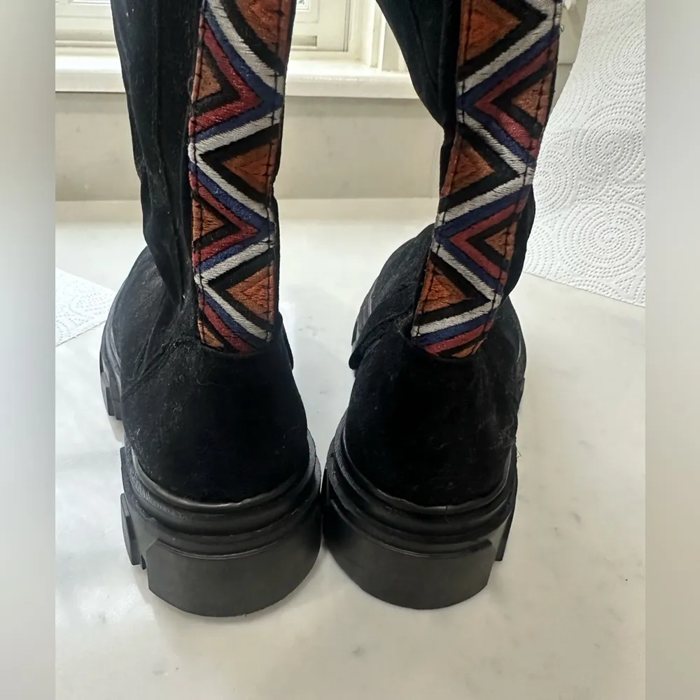 FARM RIO Faux Suede Tall Shaft Boots, vegan leather, black - Image 6