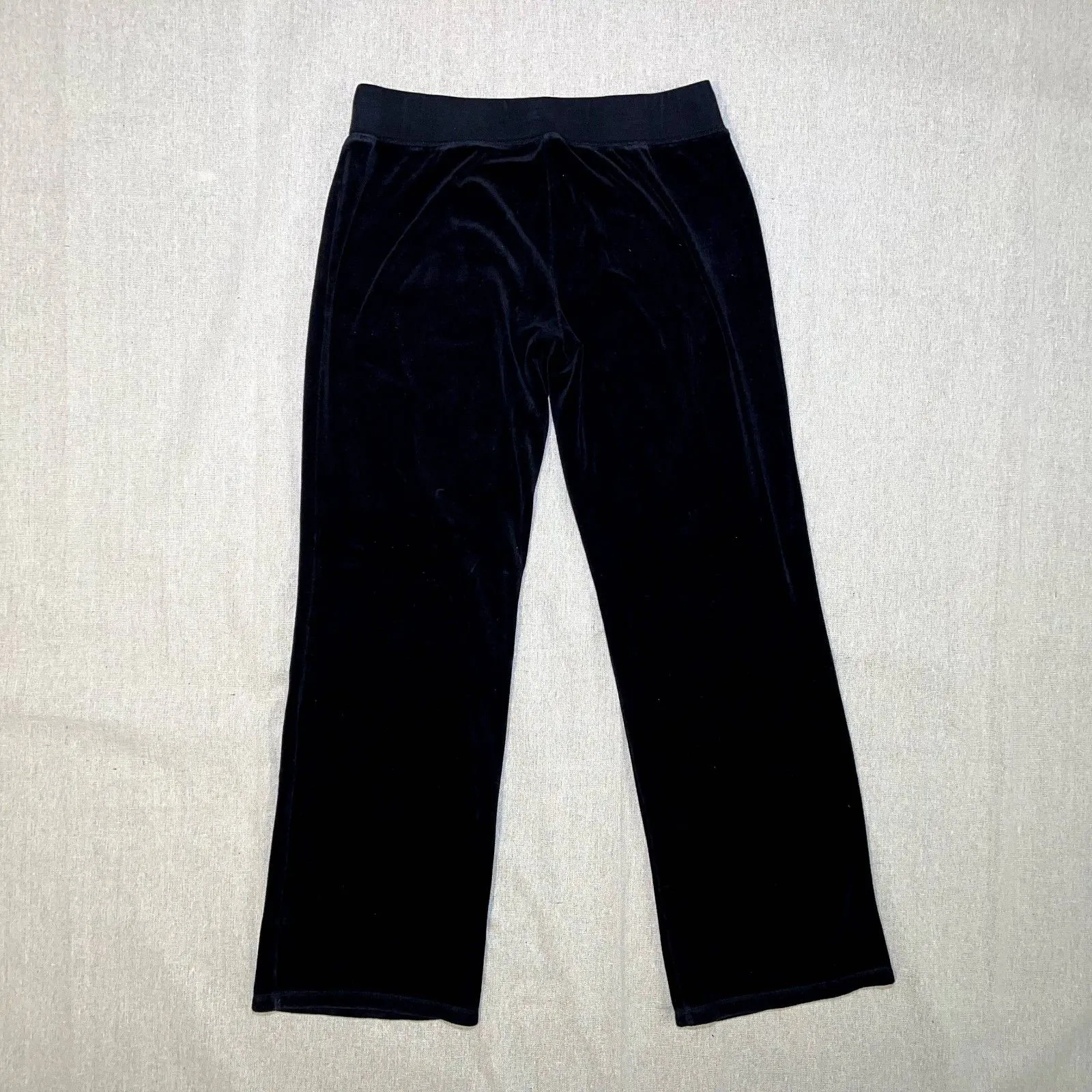 New York & Company | Black Velour Drawstring Pants | Medium Tall - Image 2