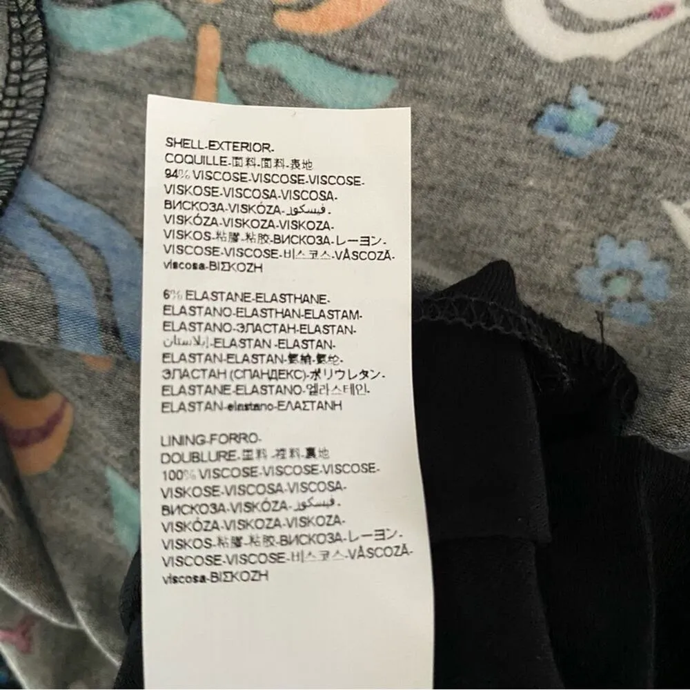 Desigual Black Butterfly Print Mock Faux Wrap Dress size small - Image 6