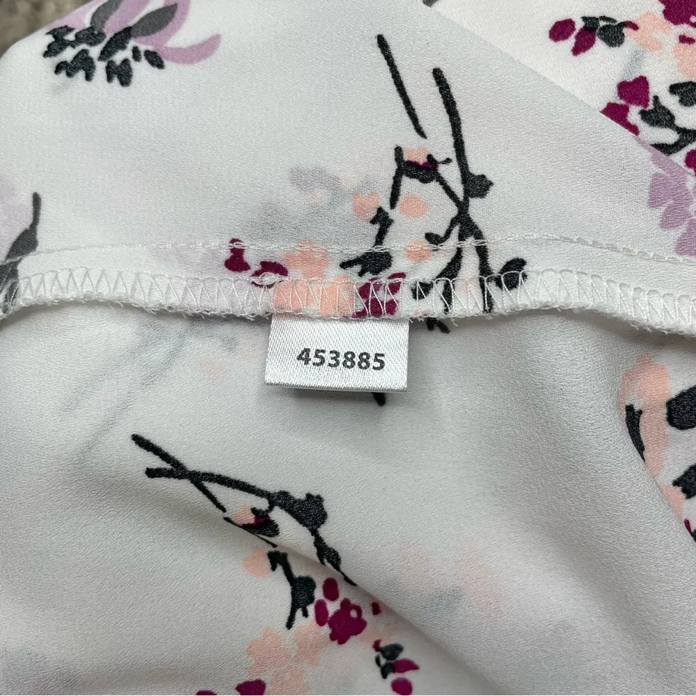 Ann Taylor Factory White Floral Sheer Lace Sleeveless Blouse XL Extra Large Work - Image 7