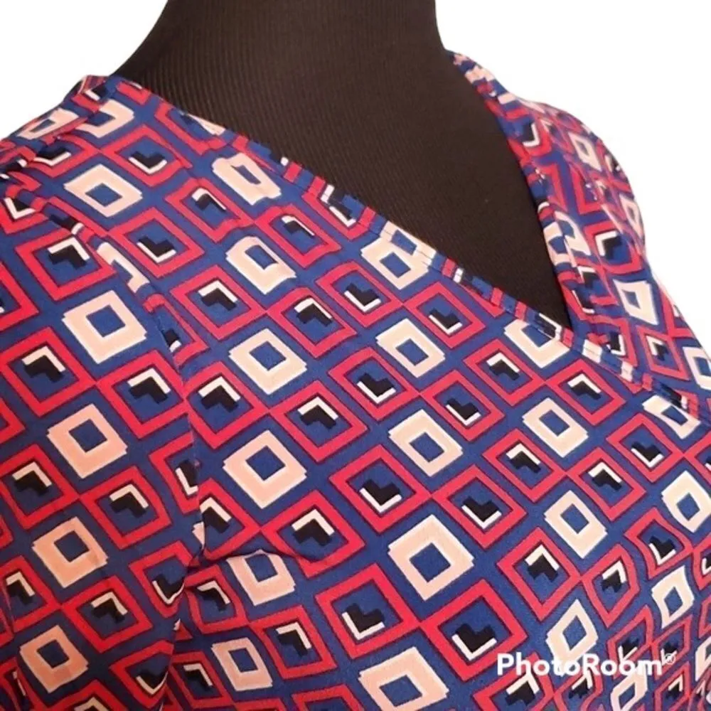 ✨5xHP✨Motherhood Maternity Waist Tie Surplice Wrap Dress Geometric Print✨ - Image 8