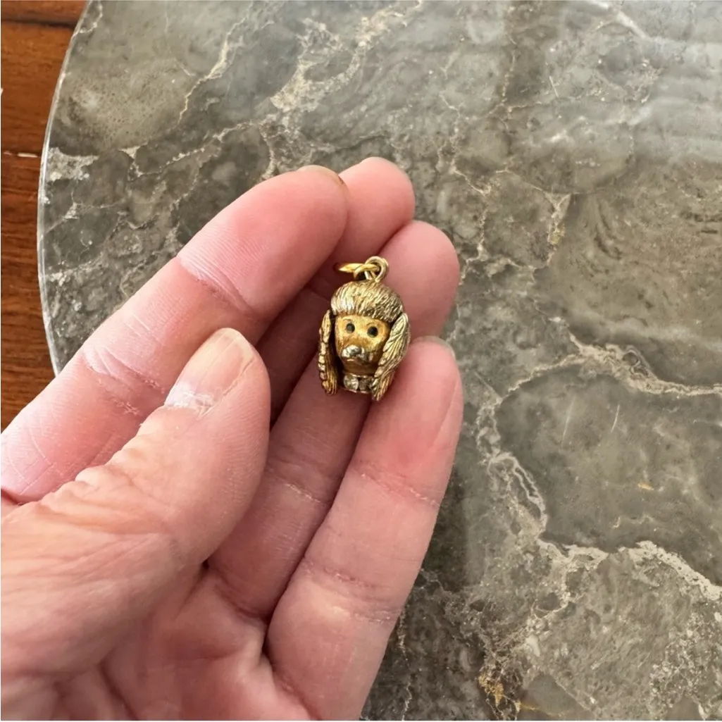 Vintage Gold Poodle Dog Charm - Image 7