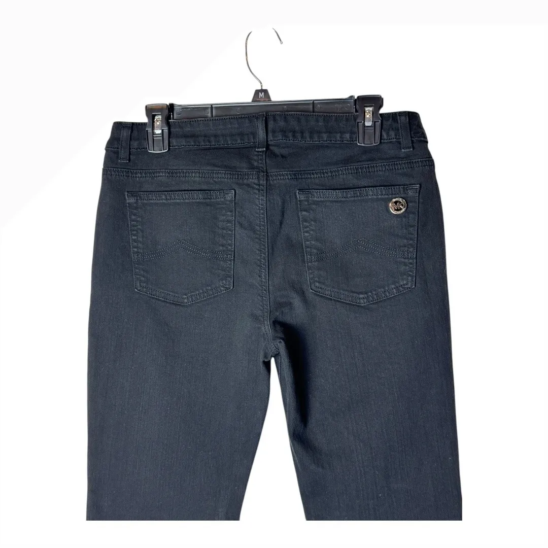 Michael Kors Jeans Women 8 Black Denim Cotton Blend Skinny Mid Rise‎ Streetwear - Image 4