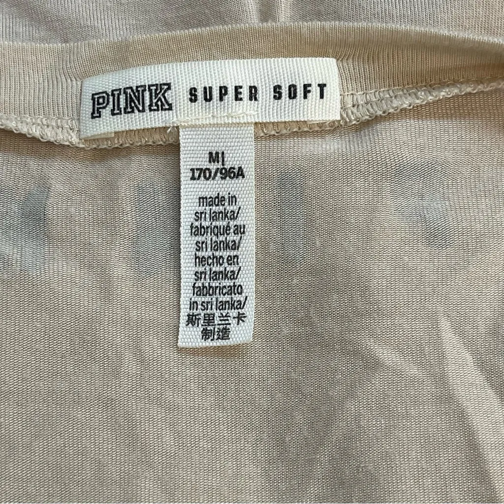 PINK Victoria Secret Tan Cactus Graphic Tee Oversized Super Soft M Off Shoulder - Image 7