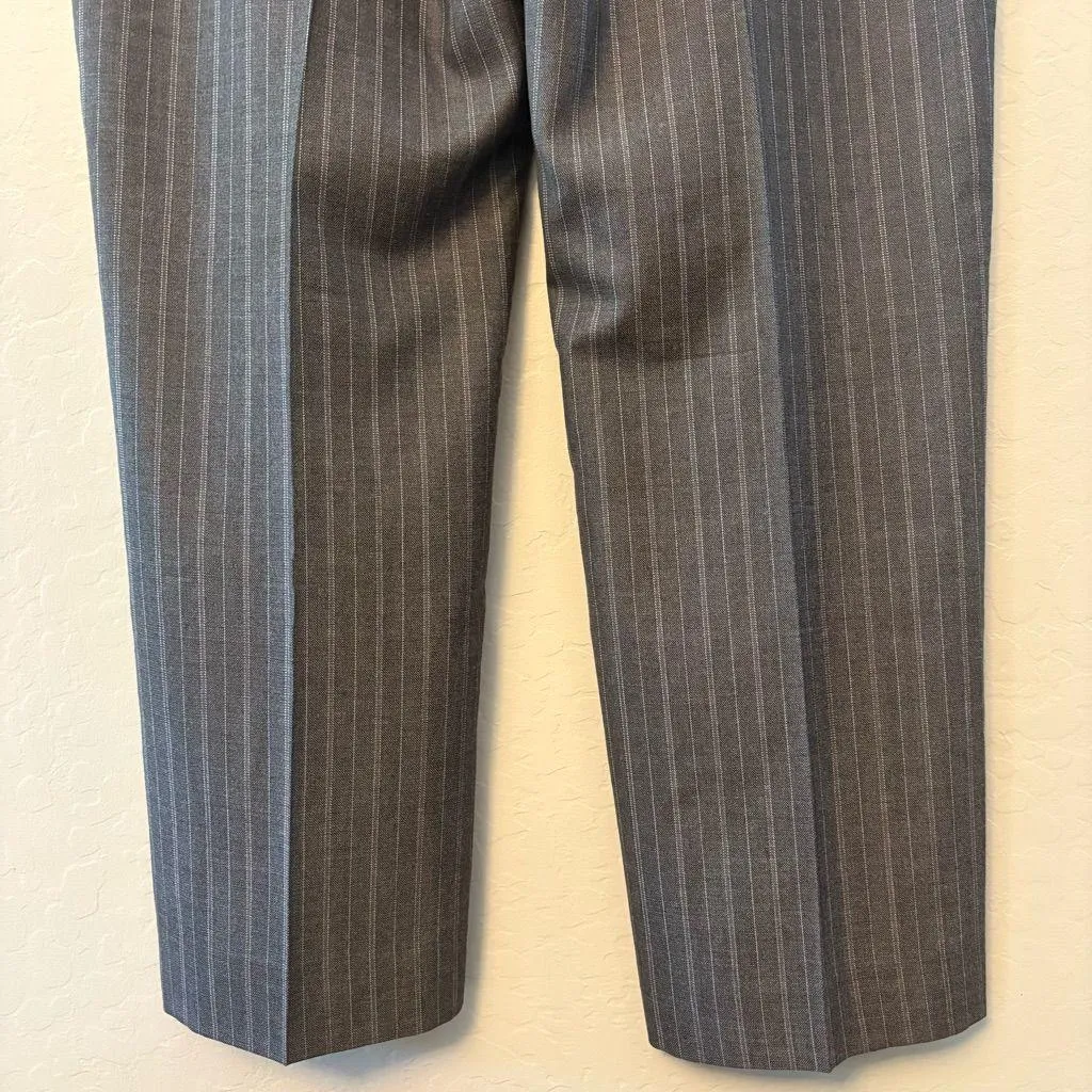 Pendleton 100% virgin wool gray white pinstripe dress pants size 18 - Image 16