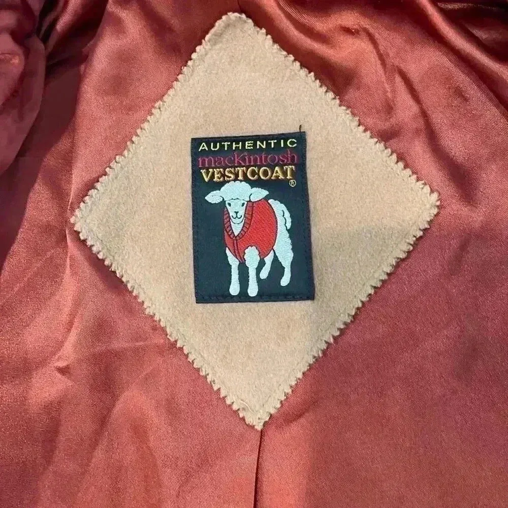 Vintage Authentic Mackintosh Vestcoat Wool Tan ButtonFront Womens 8P Zipper Vest - Image 7