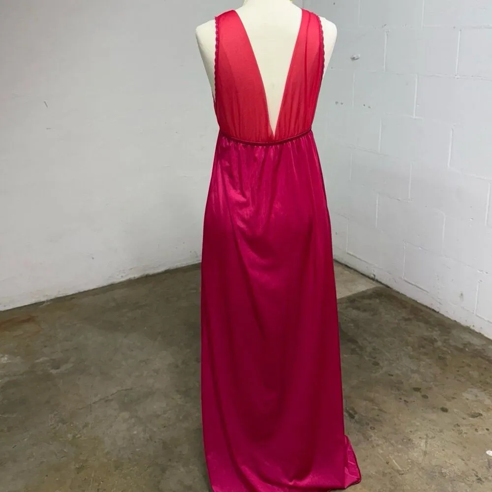 Vintage fuschia pink coquette maxi dress - Image 3