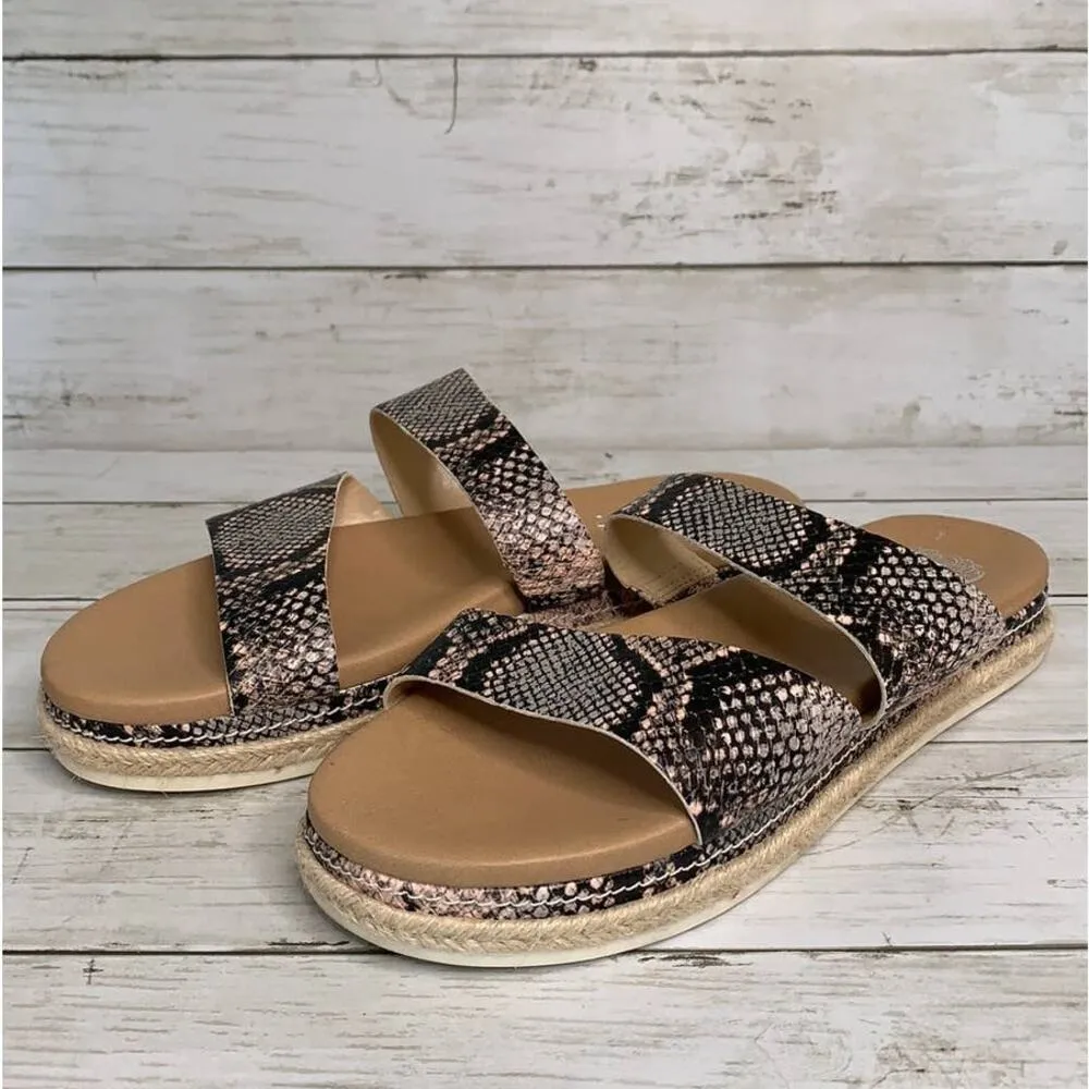 NEW Vince Camuto Rynnah Snake Print Slide Sandals - Image 5