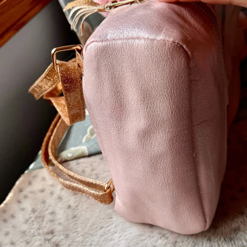 Under One Sky Kitty Cat Unicorn Pink Gold Glittery Backpack EUC - Image 6