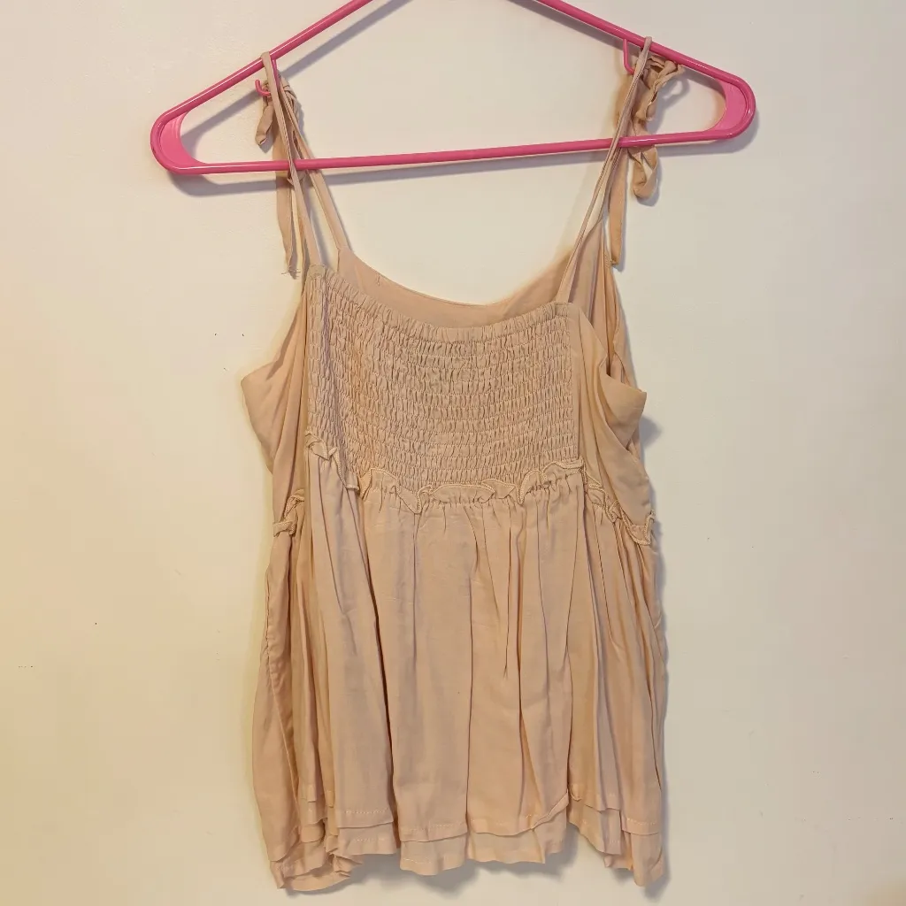 Wet Seal Y2K Babydoll Tie Strap Floral Embroidered Cami Tank Top Pink Size Large - Image 3