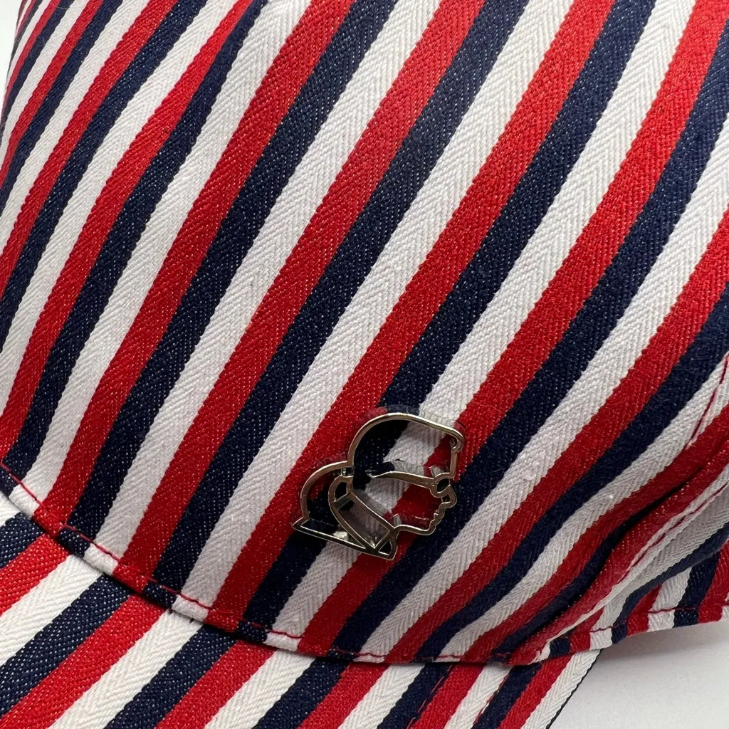 Karl Lagerfeld Striped Red,blue And White Fabric Hat $48 - Image 4