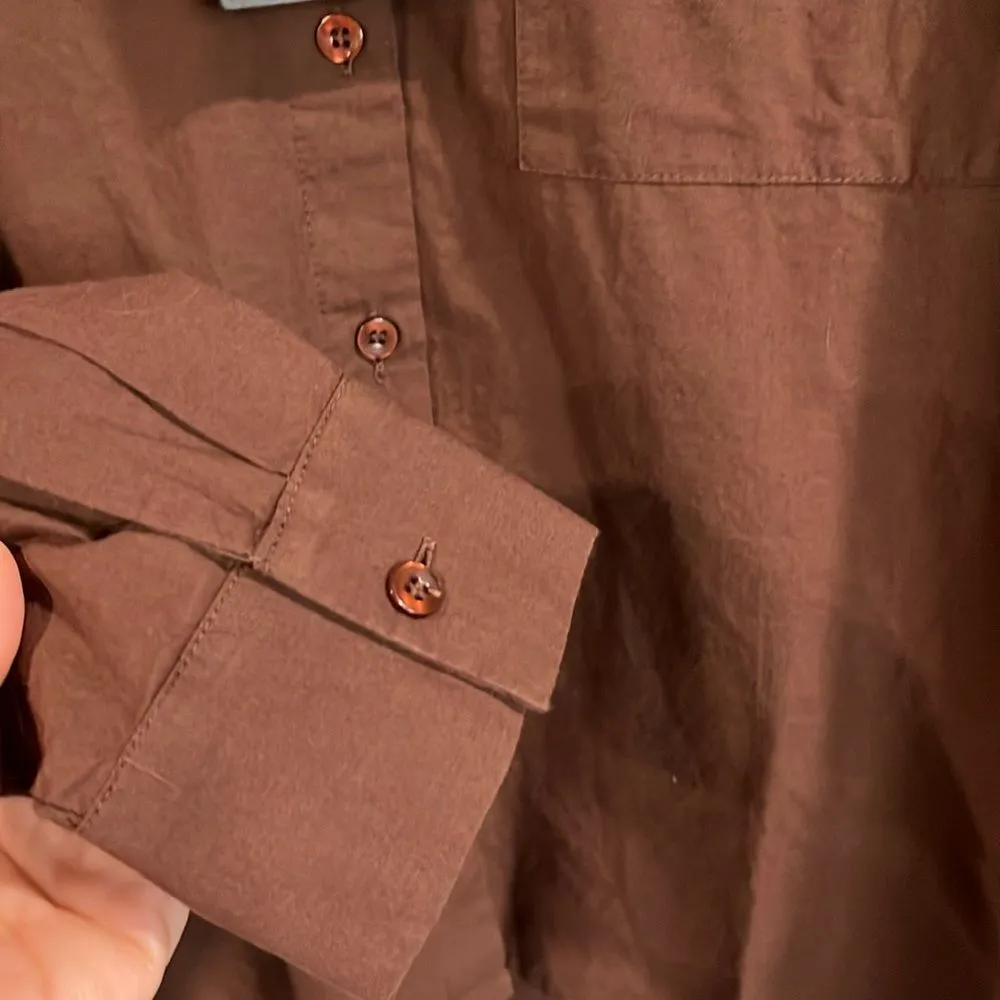 Pretty Little Thing NWT Elegant Brown Women's Button up Top - M - Image 4