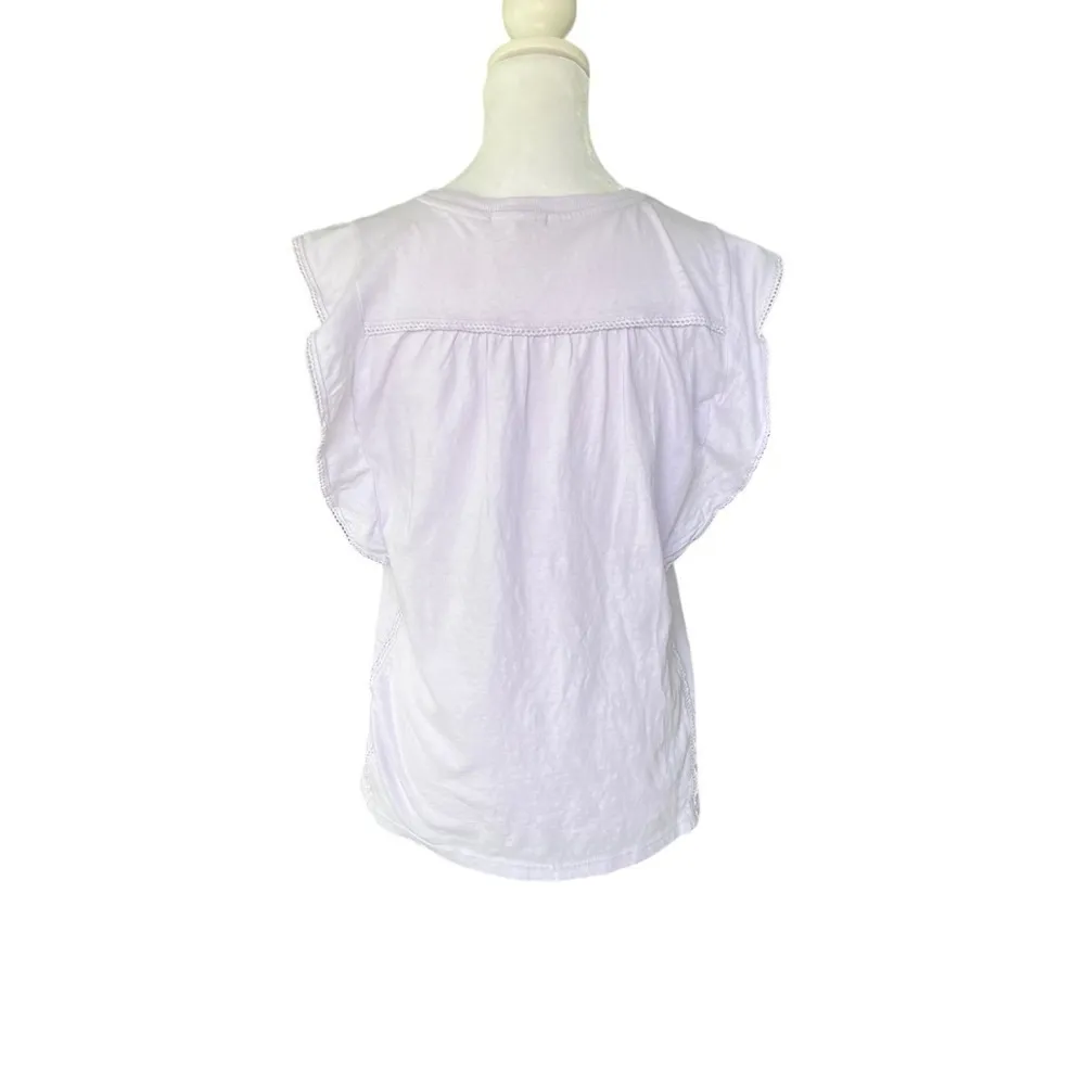 Sundry - NWOT Flutter Sleeve Tank Crochet Trim Lavender Sz 0/XS - Image 3