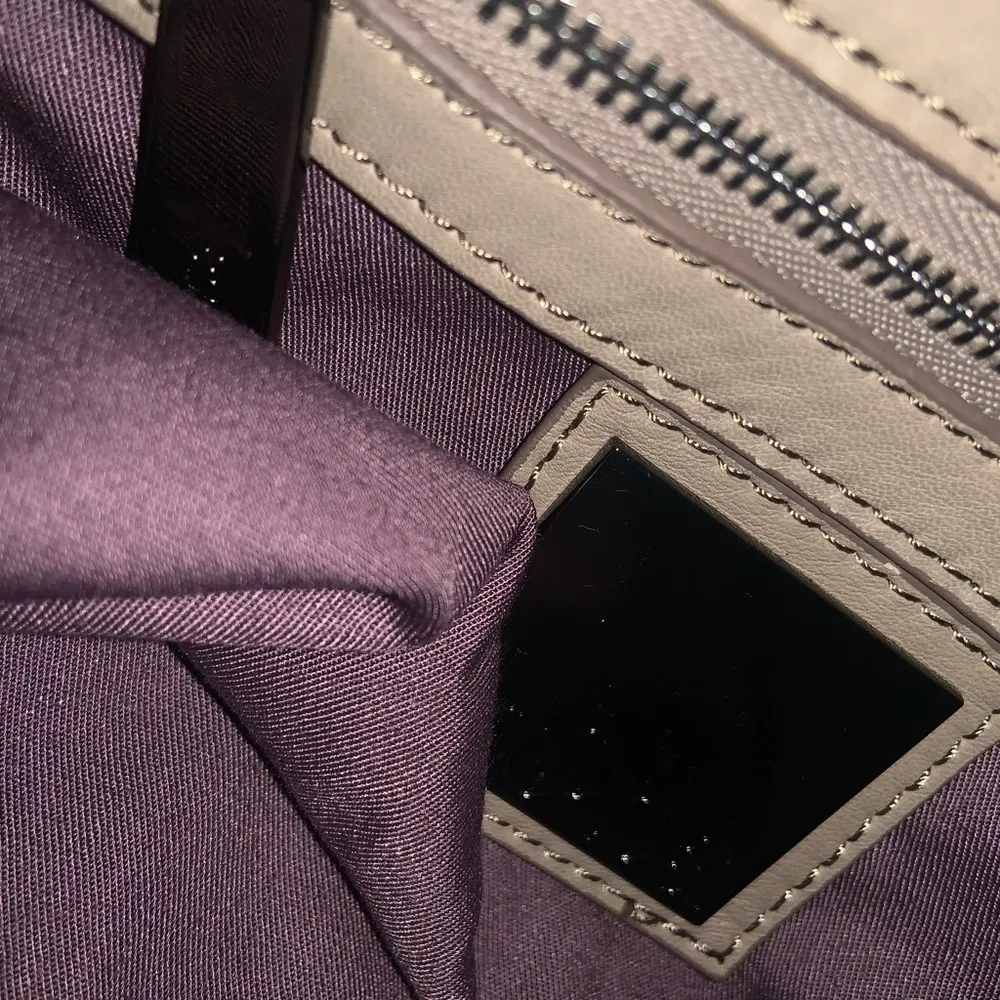 Beige Leather Satchel Bag kooba crossbody fall casual logo designer boho $300 - Image 4