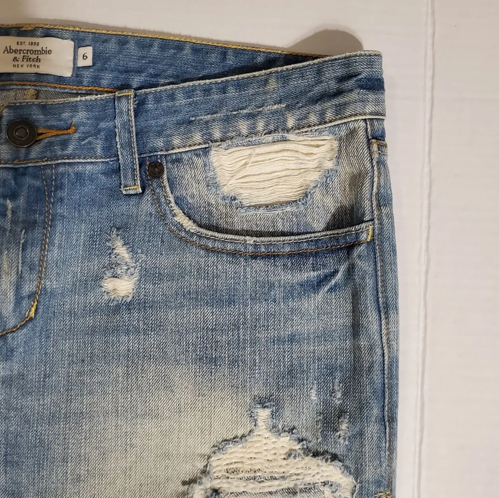 Abercrombie & Fitch Distressed Destroyed Cut Off Mini Skirt 6 - Image 4