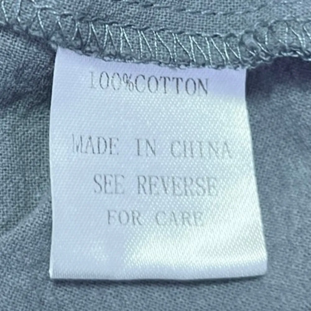 Wishlist Gray Sleeveless Tiered Ruffle Hem Button Front Romper Shorts Size S - Image 4